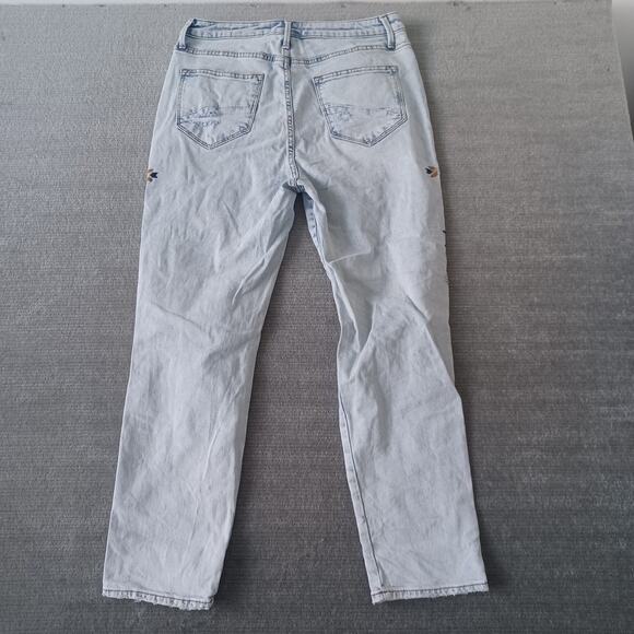 Driftwood Gizelle Jeans Womens 30x27 Blue Embroidered Distressed Boho Light Wash - Picture 2 of 13